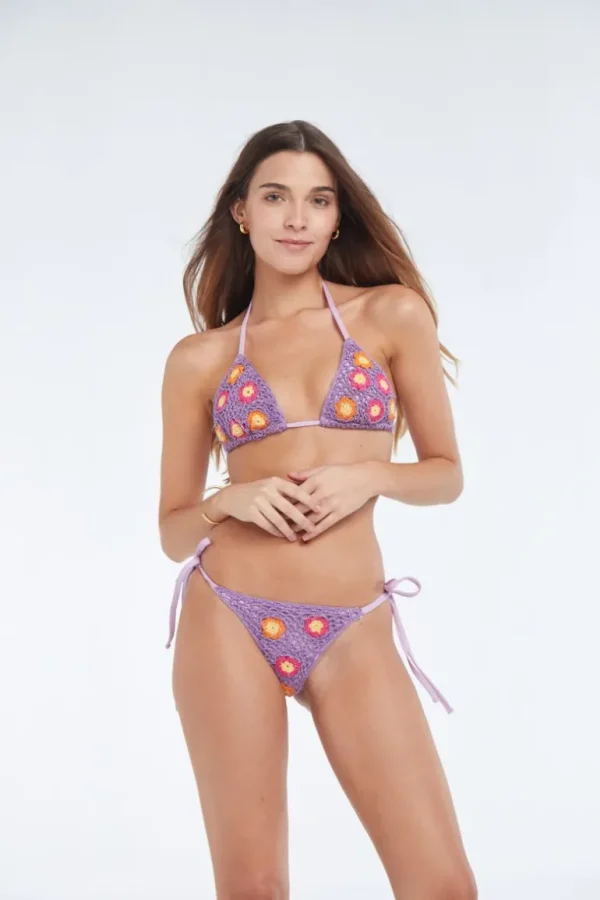 Juicy Couture Adriana Purple Flowers Heklet Bunn>Kvinner Svømmebukser