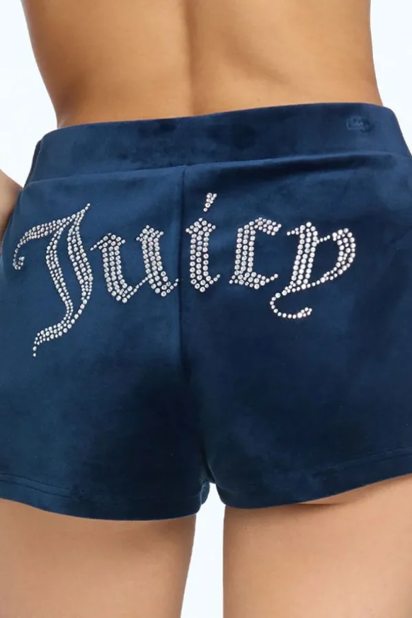 Juicy Couture Big Bling Velour Booty Shorts>Kvinner Shorts