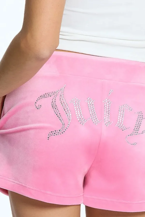 Juicy Couture Big Bling Velour Track Shorts>Kvinner Joggebukser