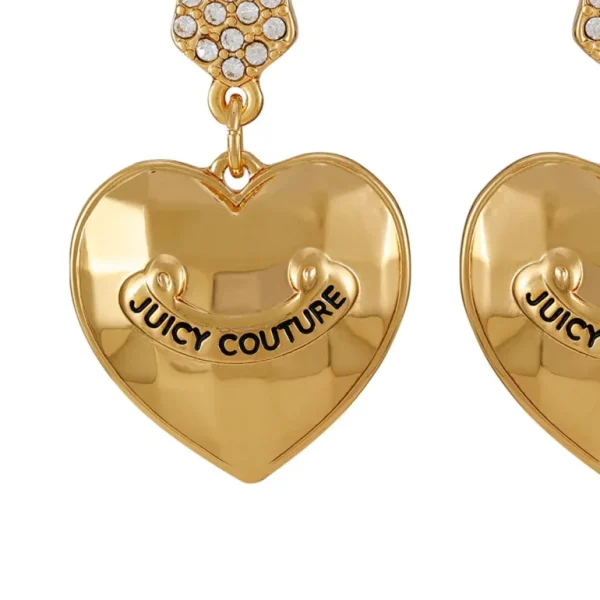 Juicy Couture Bling Heart Drop Hoop Øredobber> Øredobber