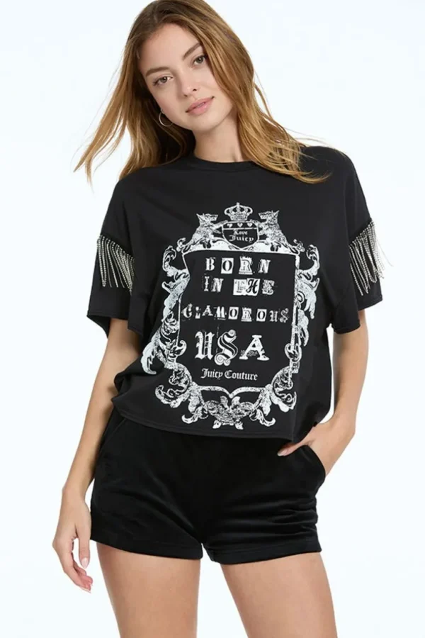 Juicy Couture Born In The Glamorous Usa Tee>Kvinner T-Skjørter Og Topper