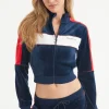 Juicy Couture Cropped Colorblock Velour Treningsjakke>Kvinner Hettegensere Og Jakker