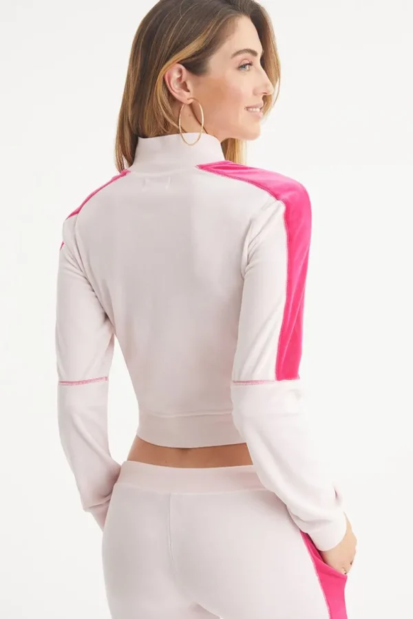 Juicy Couture Cropped Colorblock Velour Treningsjakke>Kvinner Spor Topper