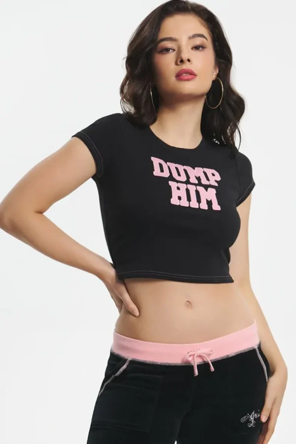 Juicy Couture Dump Him Baby Tee>Kvinner T-Skjørter Og Topper