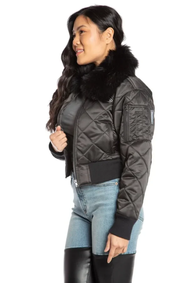 Juicy Couture Faux Fur Collar Aviator>Kvinner Hettegensere Og Jakker