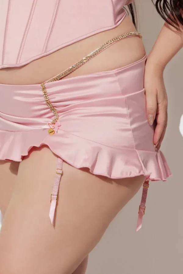 Juicy Couture Fredericks X Juicy Satin & Rhinestone Low Rise MiniSkjørt>Kvinner Undertoy