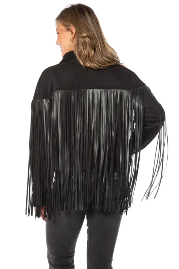 Juicy Couture Fringe Trucker-Jakke I Imitert Skinn>Kvinner Hettegensere Og Jakker