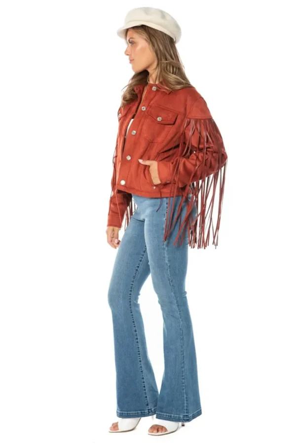 Juicy Couture Fringe Trucker-Jakke I Imitert Skinn>Kvinner Hettegensere Og Jakker