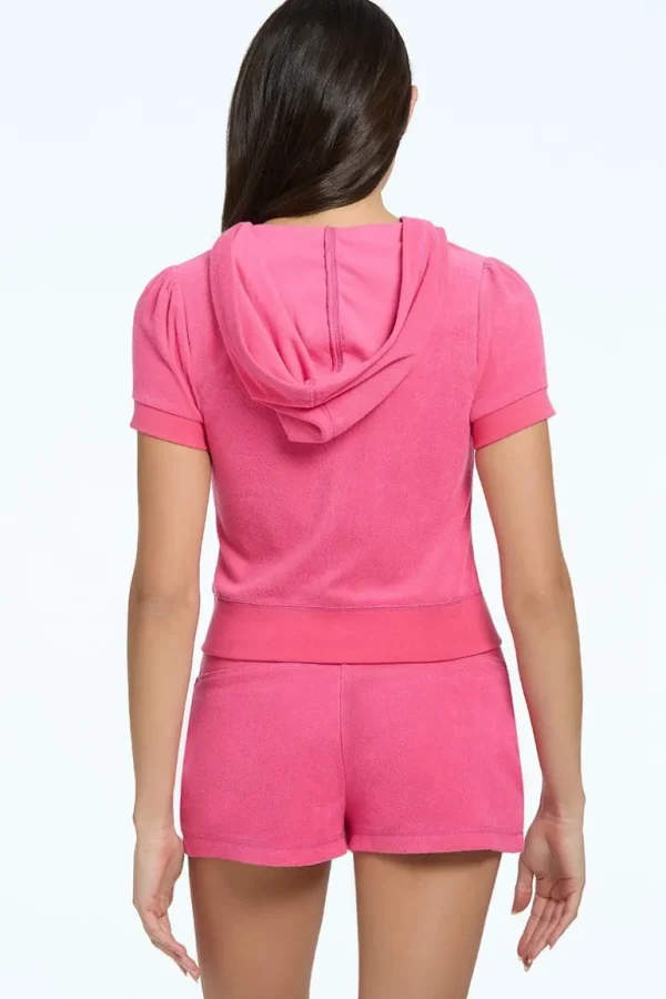 Juicy Couture Handkle Terry Kortermet Zip-Up>Kvinner Hettegensere Og Jakker