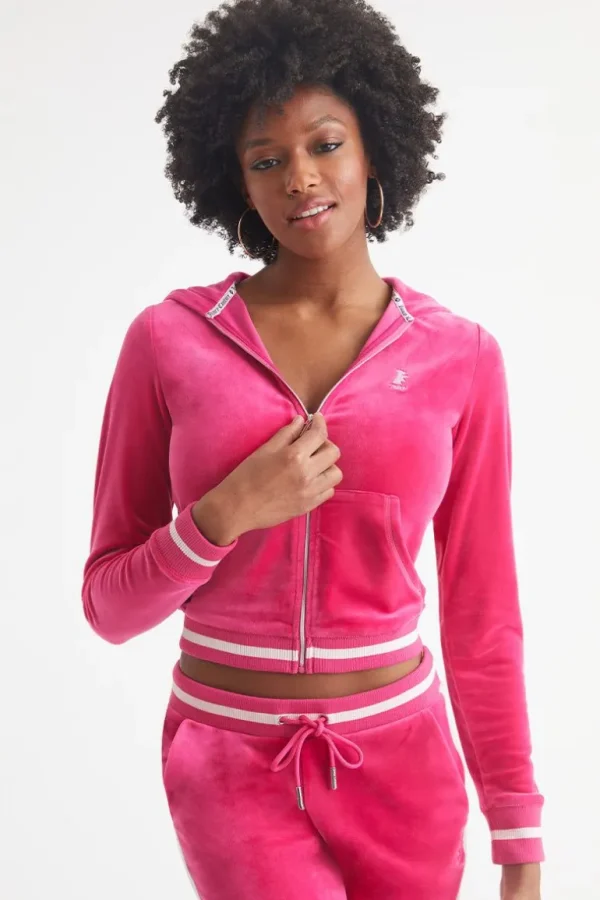 Juicy Couture Hettegenser I Kontrastfarge I Velour>Kvinner Spor Topper