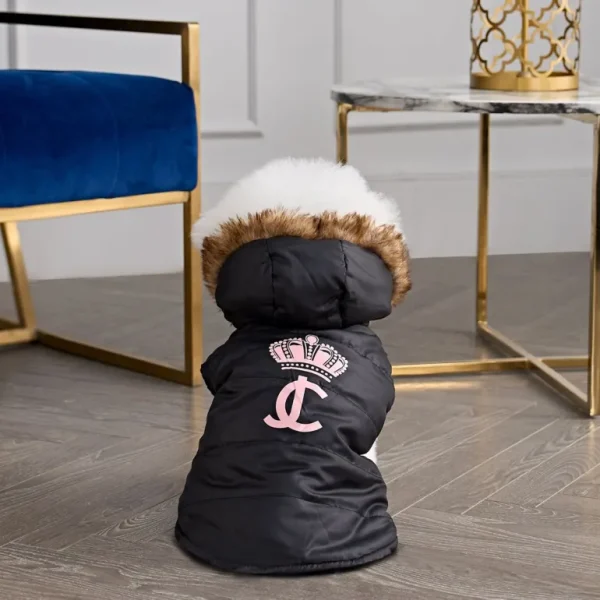 Juicy Couture Kjæledyrjakke Med Hette I Fuskepels> Kjæledyrklær