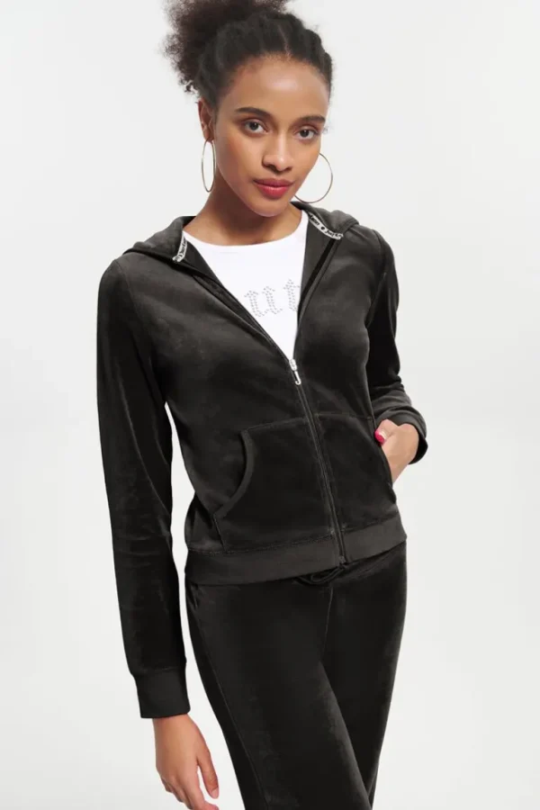 Juicy Couture Klassisk Hettegenser I Velour I Bomull>Kvinner Spor Topper