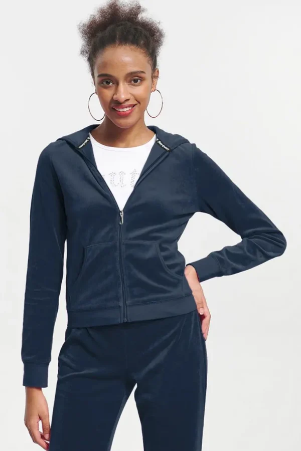 Juicy Couture Klassisk Hettegenser I Velour I Bomull>Kvinner Spor Topper