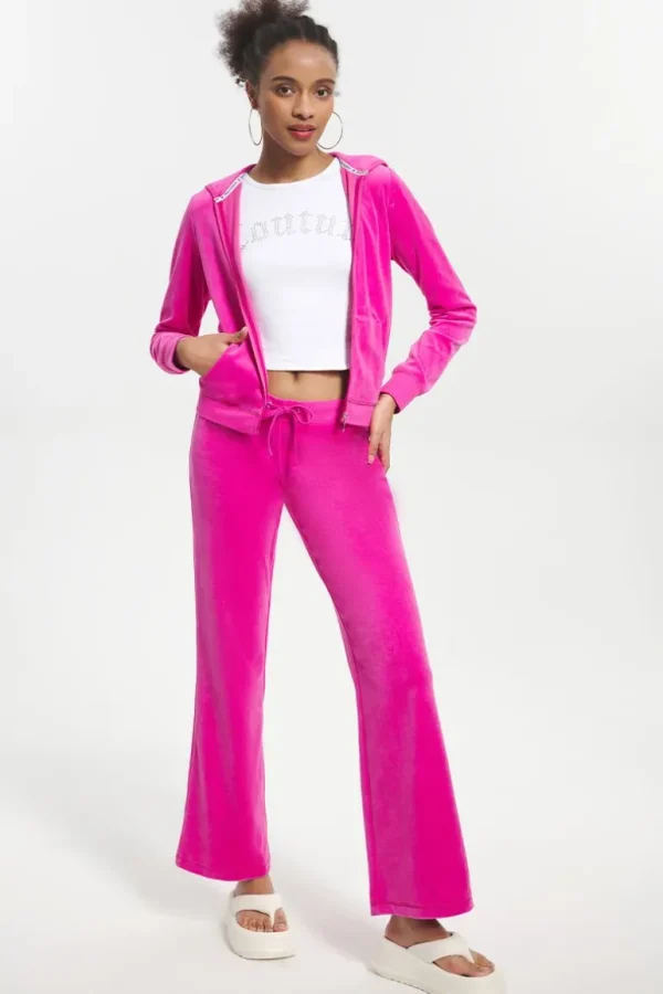 Juicy Couture Klassisk Hettegenser I Velour I Bomull>Kvinner Spor Topper