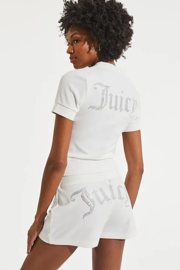 Juicy Couture Kortermet Big Bling Bomull Velour Glidelas>Kvinner Hettegensere Og Jakker