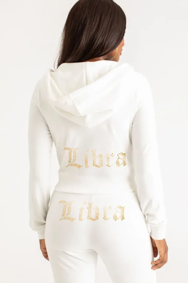 Juicy Couture Libra Big Bling Hettegenser I Velour>Kvinner Hettegensere Og Jakker