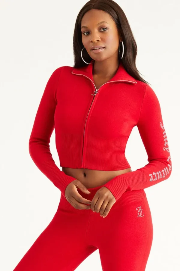 Juicy Couture Liten Bling Knit Cropped Jakke>Kvinner Hettegensere Og Jakker