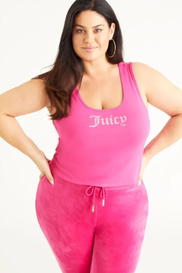 Juicy Couture Liten Bling Tank Top I Stor Storrelse>Kvinner T-Skjørter Og Topper