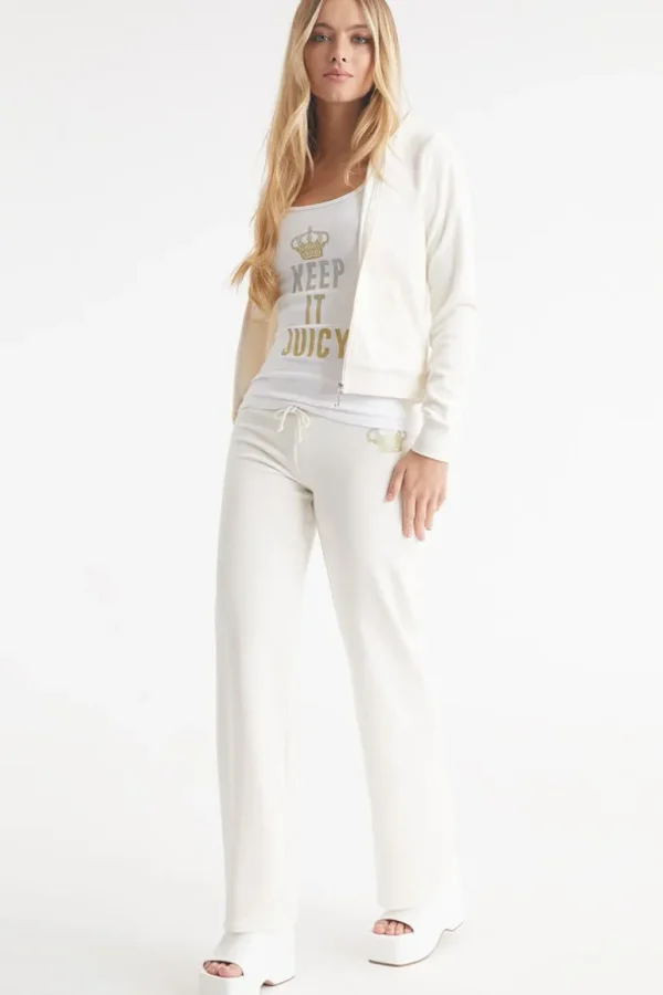 Juicy Couture Malibu Crown Logo Treningsbukser I Bomull Og Velour>Kvinner Joggebukser