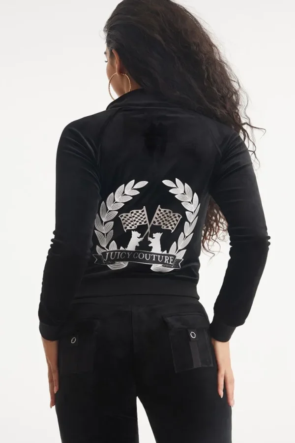 Juicy Couture Mockneck Velour Cargo Treningsjakke>Kvinner Spor Topper