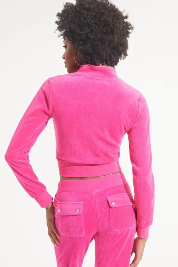 Juicy Couture Mockneck Velour Treningsjakke I Bomull>Kvinner Spor Topper