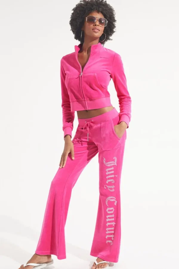 Juicy Couture Mockneck Velour Treningsjakke I Bomull>Kvinner Spor Topper