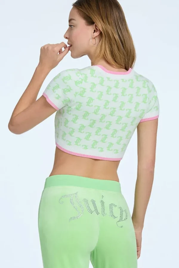 Juicy Couture Monogram Cropped Strikketopp>Kvinner Spor Topper