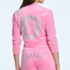 Juicy Couture Monogram Cropped Velour Bomberjakke>Kvinner Hettegensere Og Jakker