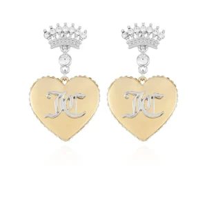 Juicy Couture Monogram Crown Heart Drop Øredobber> Øredobber