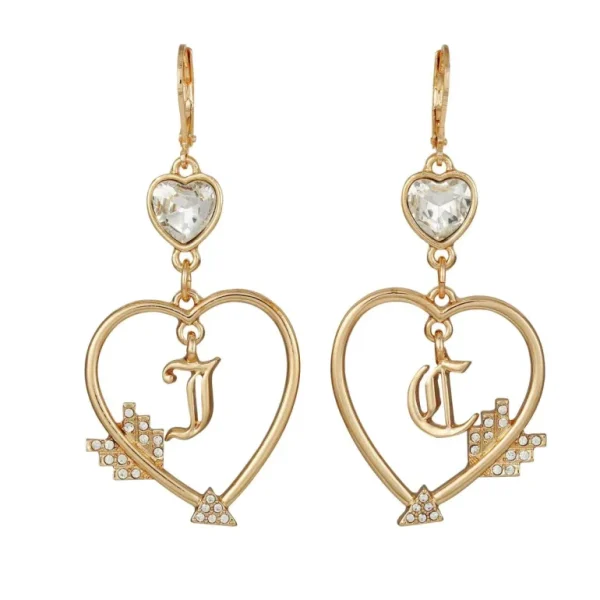 Juicy Couture Monogram Heart Drop Hoop Øredobber> Øredobber