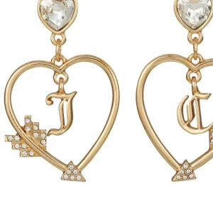 Juicy Couture Monogram Heart Drop Hoop Øredobber> Øredobber