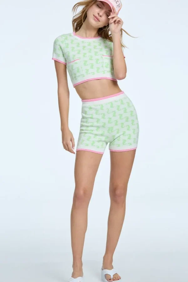 Juicy Couture Monogram Strikke Shorts>Kvinner Shorts