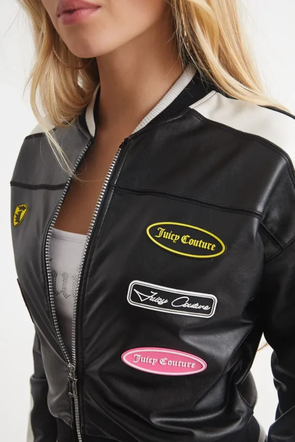 Juicy Couture Moto Bomberjakke I Imitert Skinn>Kvinner Hettegensere Og Jakker