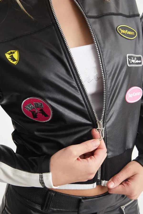 Juicy Couture Moto Bomberjakke I Imitert Skinn>Kvinner Hettegensere Og Jakker