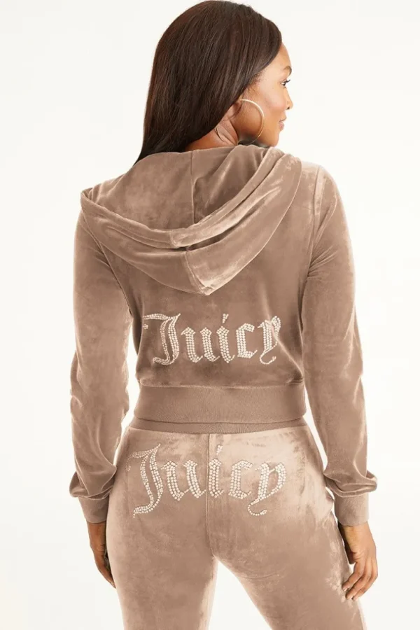 Juicy Couture Og Big Bling Hettegenser I Velour>Kvinner Spor Topper