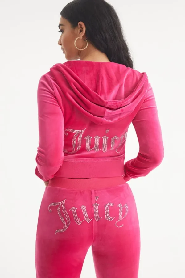 Juicy Couture Og Big Bling Hettegenser I Velour>Kvinner Spor Topper