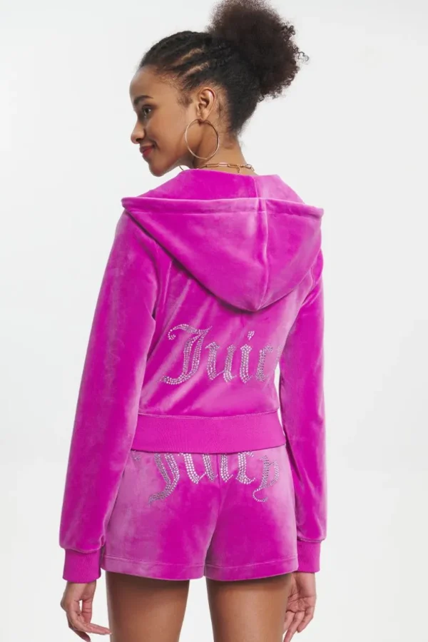 Juicy Couture Og Big Bling Hettegenser I Velour>Kvinner Spor Topper