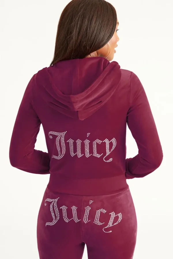 Juicy Couture Og Big Bling Hettegenser I Velour>Kvinner Hettegensere Og Jakker