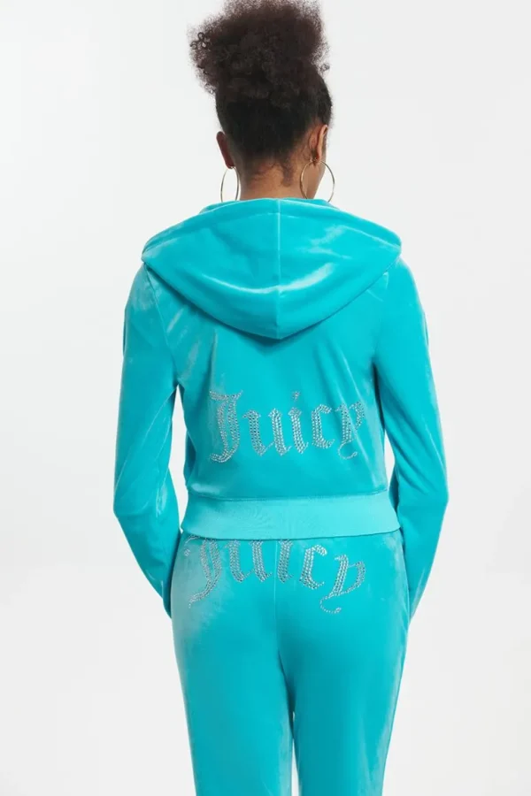 Juicy Couture Og Big Bling Hettegenser I Velour>Kvinner Hettegensere Og Jakker