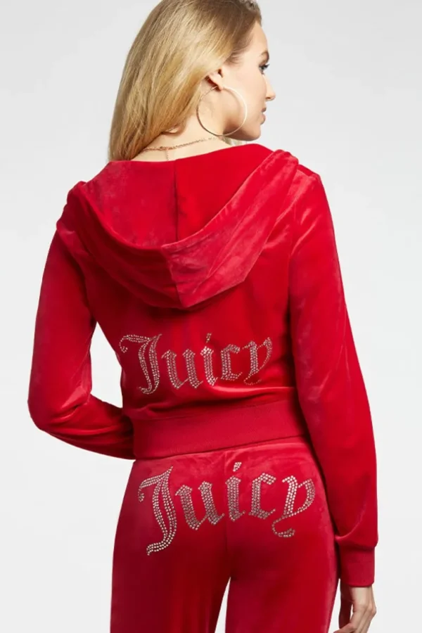 Juicy Couture Og Big Bling Hettegenser I Velour>Kvinner Spor Topper