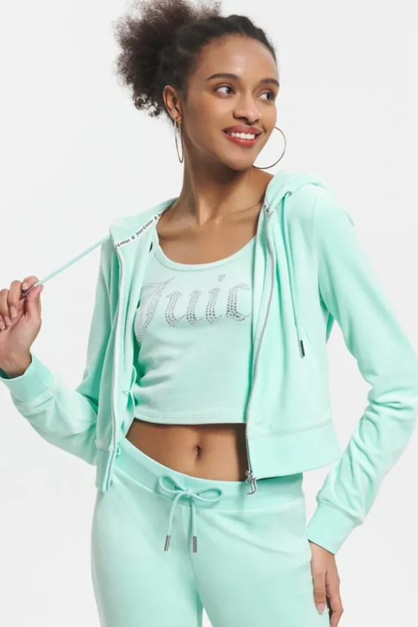 Juicy Couture Og Big Bling Hettegenser I Velour>Kvinner Spor Topper