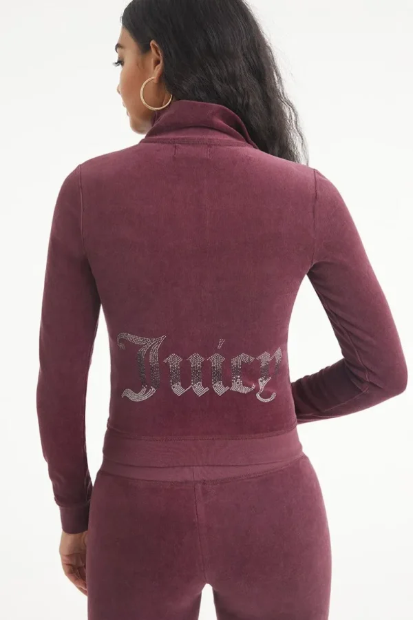 Juicy Couture Ombre Bling Cotton Velour Mockneck Treningsjakke>Kvinner Hettegensere Og Jakker