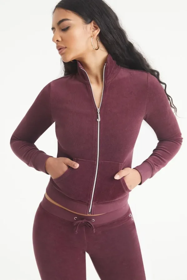 Juicy Couture Ombre Bling Cotton Velour Mockneck Treningsjakke>Kvinner Hettegensere Og Jakker