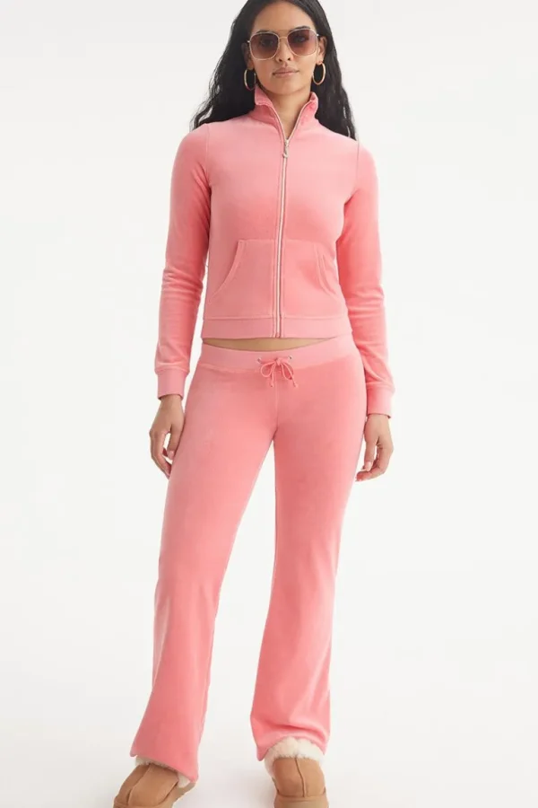 Juicy Couture Ombre Bling Cotton Velour Mockneck Treningsjakke>Kvinner Spor Topper