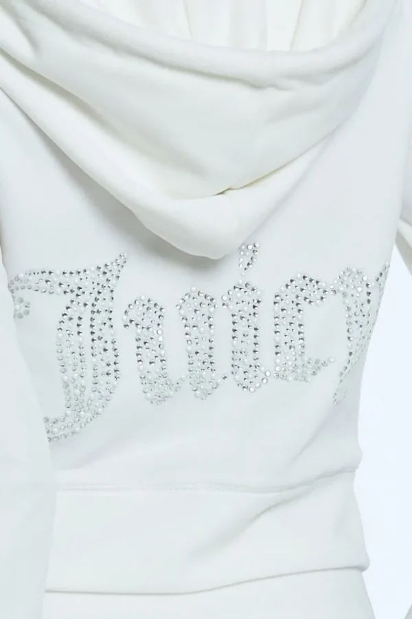 Juicy Couture Pearly Big Bling Hettegenser I Velour>Kvinner Spor Topper