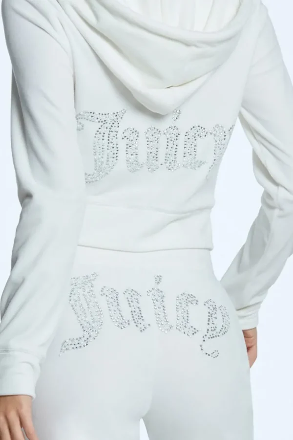 Juicy Couture Pearly Big Bling Hettegenser I Velour>Kvinner Spor Topper