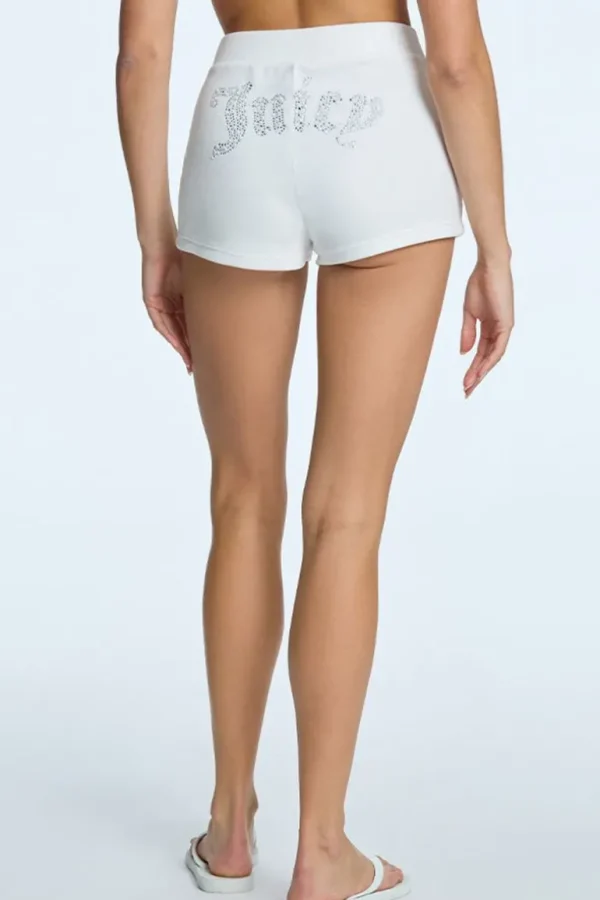 Juicy Couture Pearly Big Bling Velour Booty Shorts>Kvinner Shorts