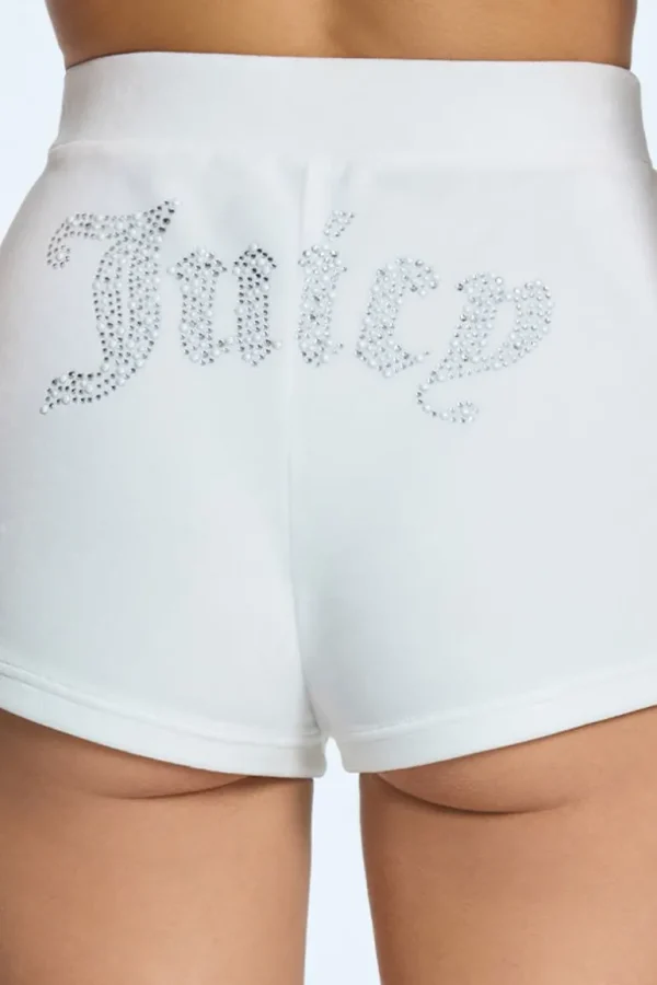 Juicy Couture Pearly Big Bling Velour Booty Shorts>Kvinner Shorts