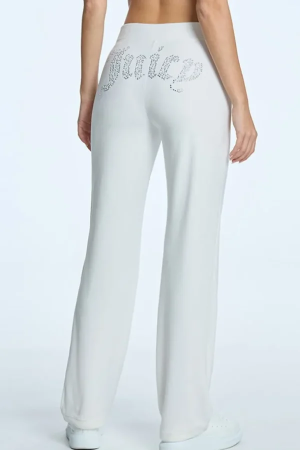 Juicy Couture Pearly Big Bling Velour Treningsbukser>Kvinner Joggebukser