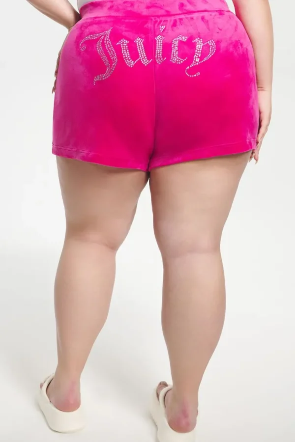 Juicy Couture Plus-Size Big Bling Velour Shorts>Kvinner Plus-Size